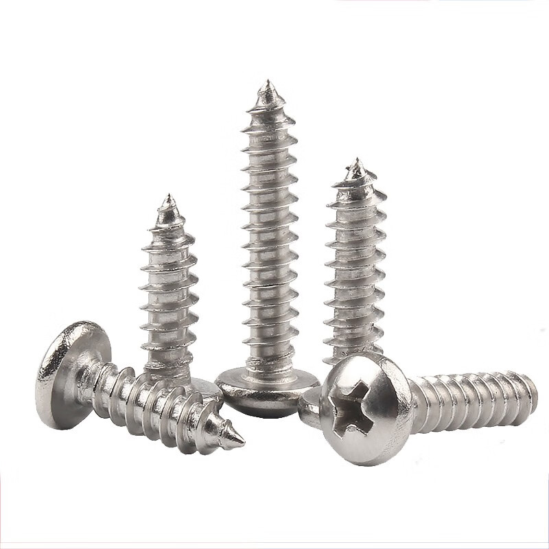 Guwanji 304 stainless steel cross round head self-tapping screws PA cross pan head self-tapping screws small screws self-tapping M3*10 (100 pieces)