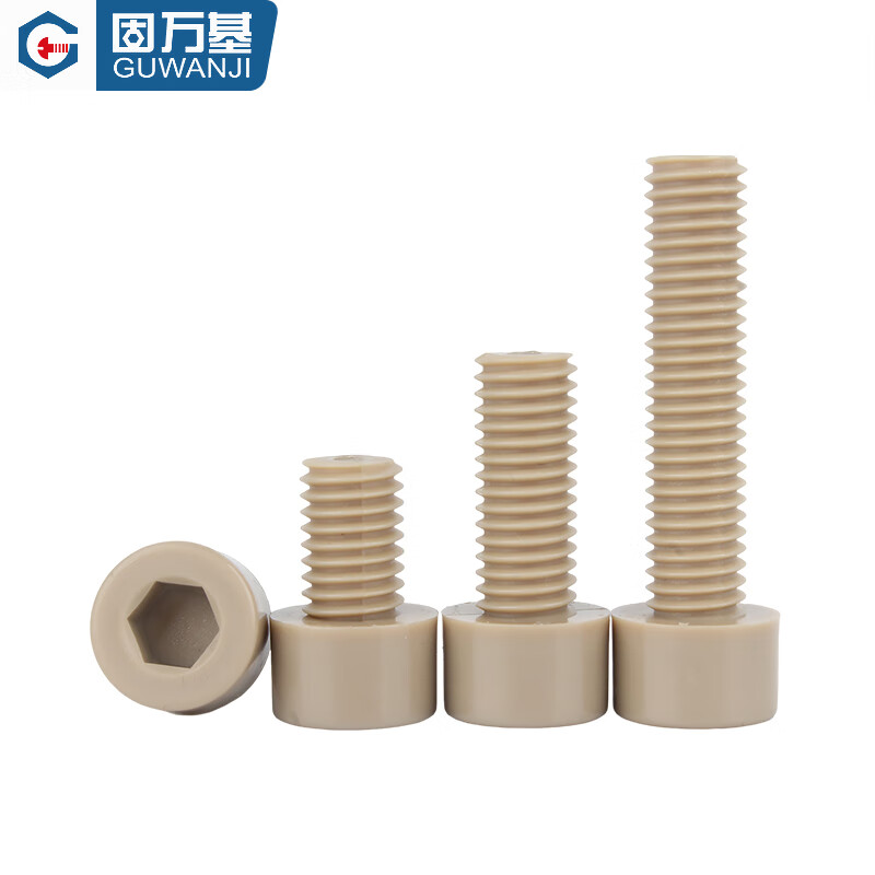 Guwanji PEEK high temperature resistant acid and alkali resistant insulating resin high strength plastic cylindrical head hexagonal screws cup head bolts M3x16 2 pieces
