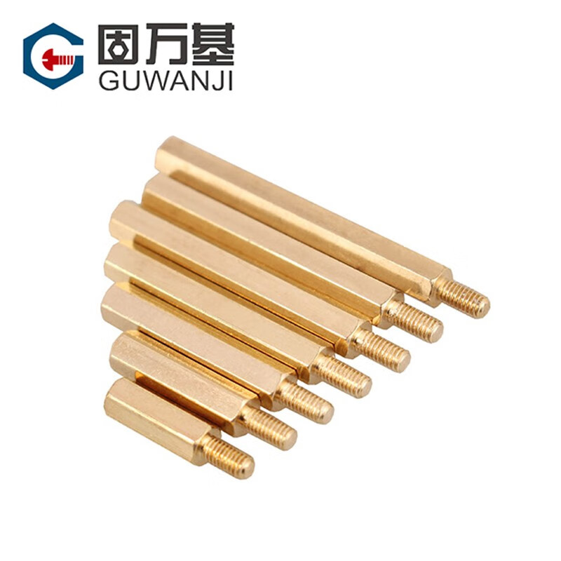 GUWANJI single-pass hexagonal copper column chassis screw motherboard copper stud single-head isolation column circuit board wiring copper column M4*22+6 10 pieces