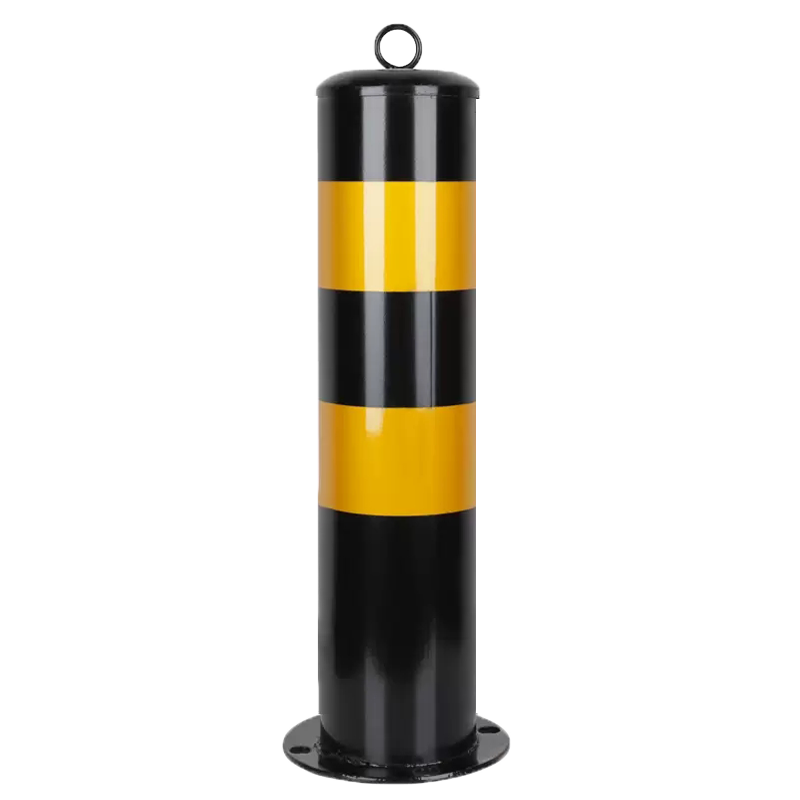Nightingale steel pipe warning column road anti-collision column car blocking column road pile protection iron column fixed lane isolation pier traffic safety facility ground pile roadblock 50cm yellow and black fixed style