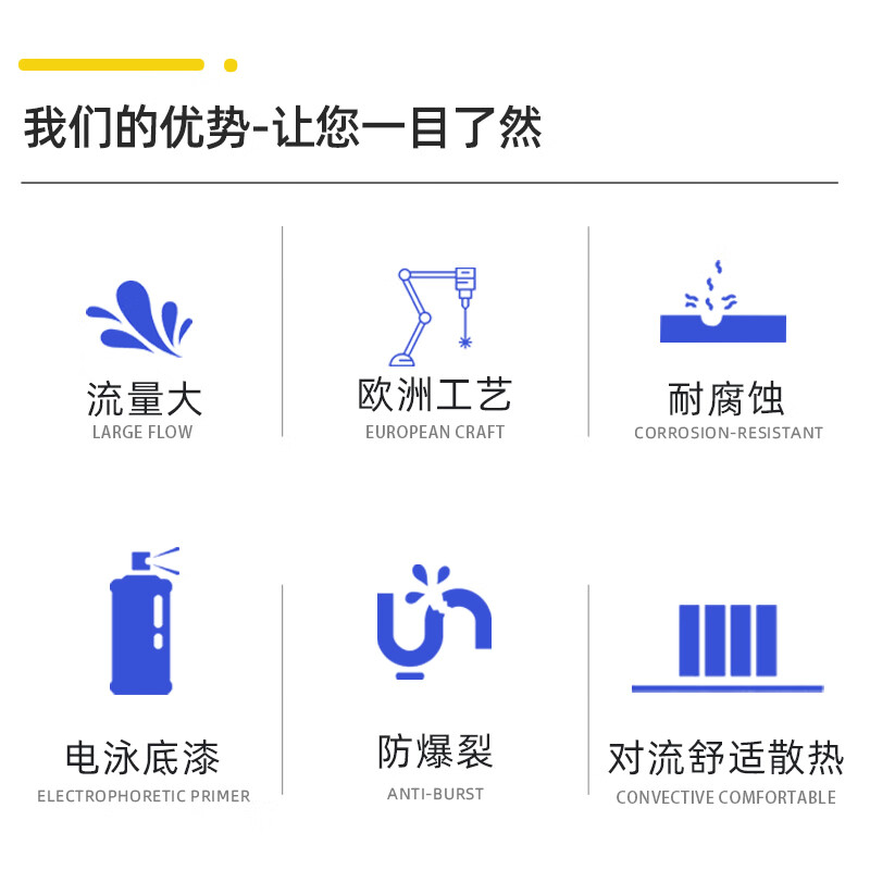 Sendersend heating household plumbing Junbao flat tube JU2180 height 1800mm milky white 1800mm 5 columns sheet height 1800MM