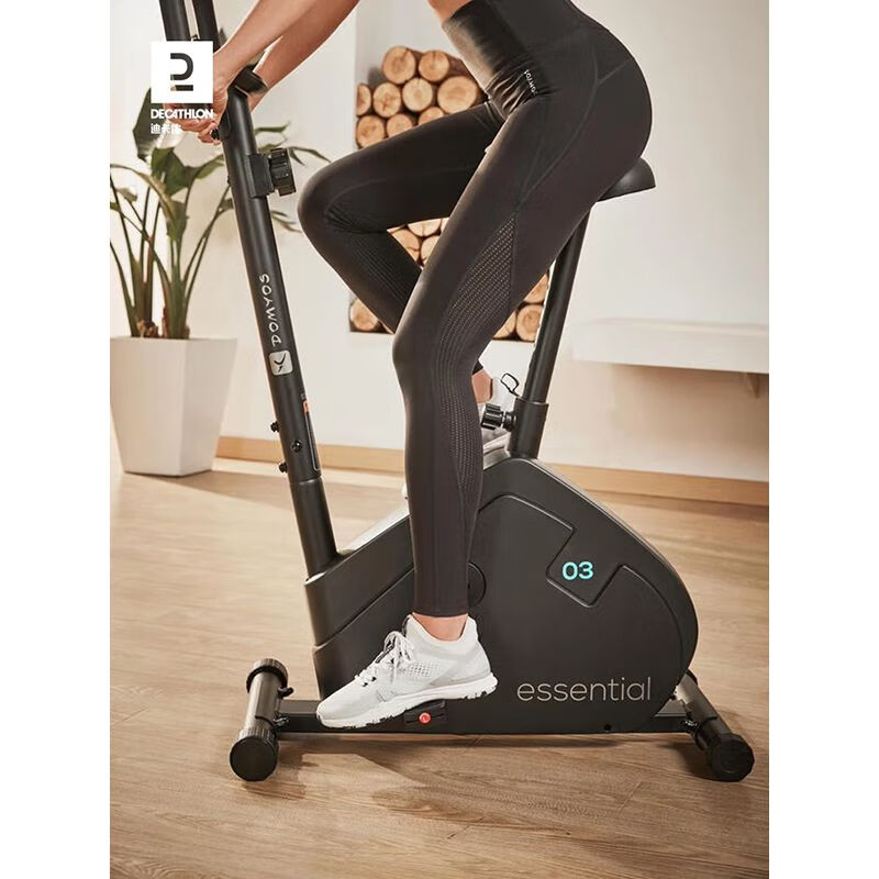 Decathlon Exercise Bike Home Exercise Bike Indoor Fitness Equipment Metal Black Does Not Include Installation 2077877