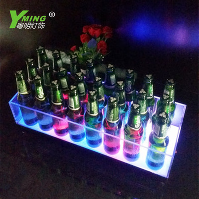 Huili Deba luminous ice bucket LED charging gram beer bucket KTV beer box champagne bucket powered train beer box 24 pieces colorful