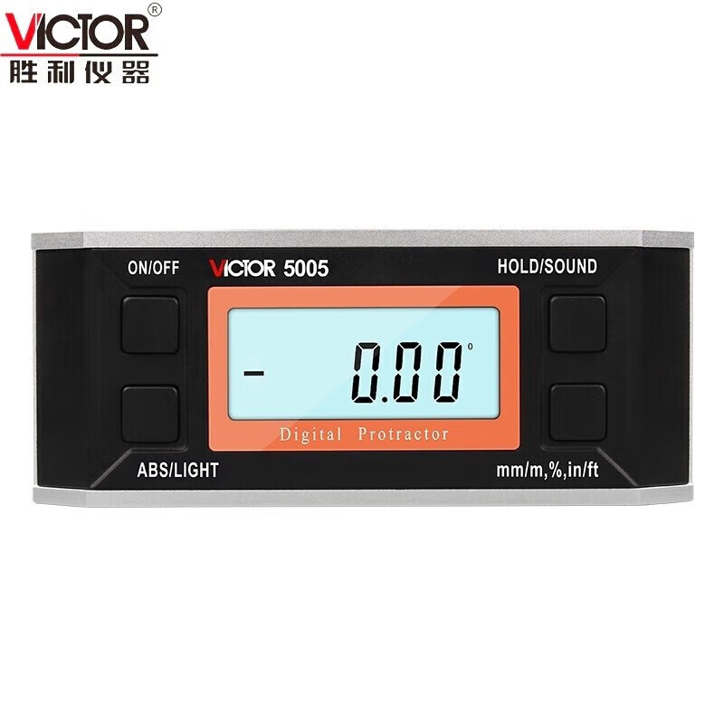 Victory Instrument (VICTOR) Digital Display Inclination Box High-Precision Electronic Angle Ruler with Magnetic Level Angle Meter VC5005 Right Angle Measurement Without Magnet