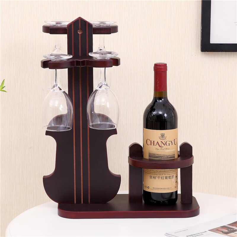 Creative red wine rack, red wine glass rack, tall glass rack, upside-down wine glass rack, wine bottle rack, red wine rack ornaments, household portable violin model