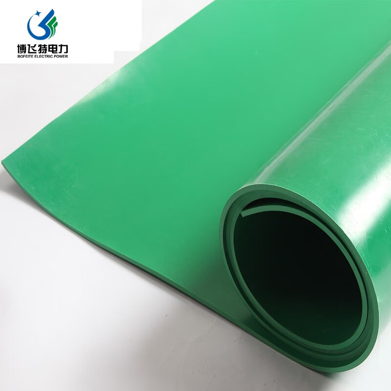 Perfect power insulating rubber pad rubber sheet high voltage withstand voltage 35KV electric room insulation floor mat insulation carpet rubber insulation mat black green red 10/12mm rubber skin environmentally friendly green 1*1m thick 3mm withstand voltage 5kv