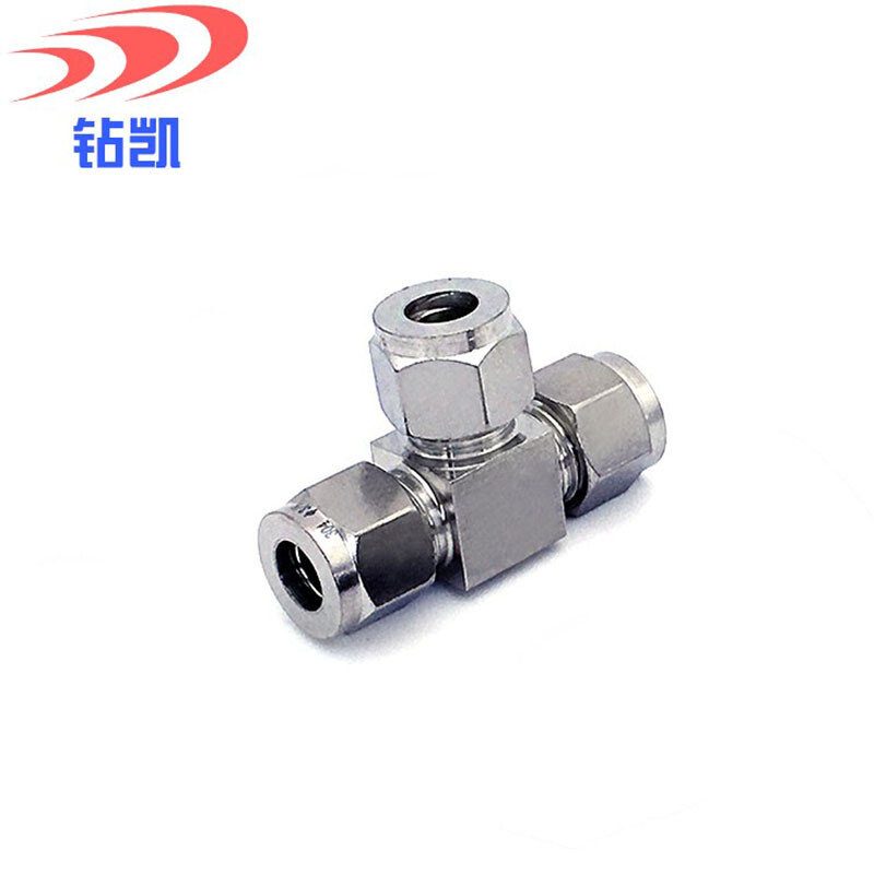 Zhuankai 304/316 stainless steel ferrule tee intermediate joint inch equal diameter variable diameter double ferrule to tee pipe joint 316 material 1/4-1/4-1/4