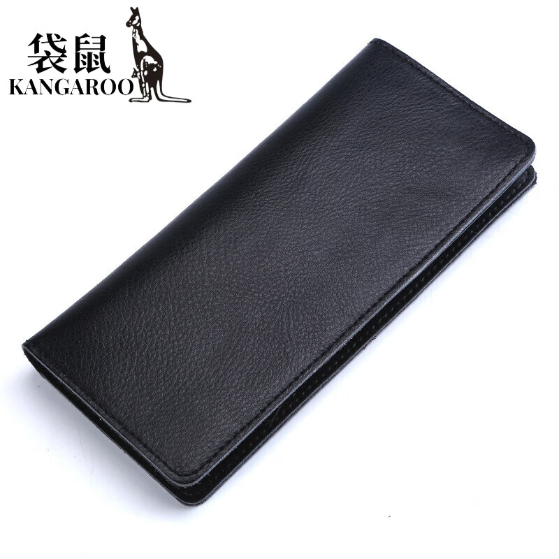 Kangaroo (KANGAROO) genuine cowhide simple women's wallet fashionable multi-function multi-card slot large capacity wallet long fashion hand wallet yellow