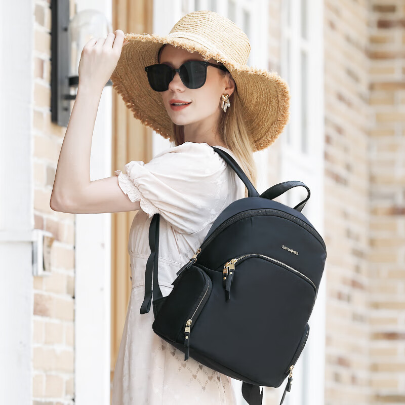Samsonite backpack computer bag 14-inch women's business commuter backpack school bag is easy to carry, simple and compact OL style