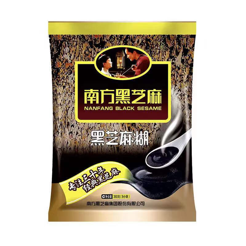 NANFANG BLACK SESAME Paste 280g/360g Bag Original Red Date Walnut Instant Breakfast Cereal Drink 360g Original Sesame Paste (9 Packs)