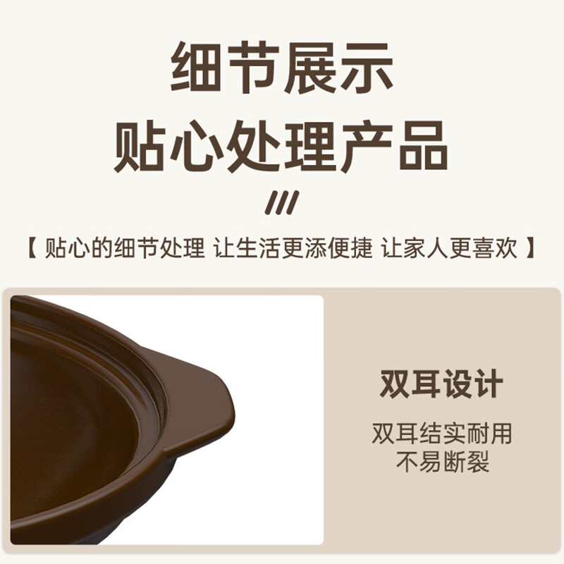 Kangshu casserole household stew pot gas high temperature resistant dry-cooked clay pot rice shallow pot commercial gas stove special casserole ceramic pot heat-resistant ancient casserole for 3-5 people 2500ml