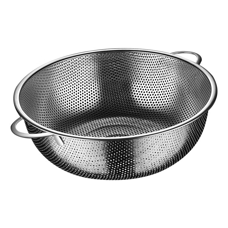 Hanxiao stainless steel filter sieve frying oil filter oil leakage sieve double ear rice colander mesh cover kitchen grate mesh basin double ear drain basket 20cm no specifications