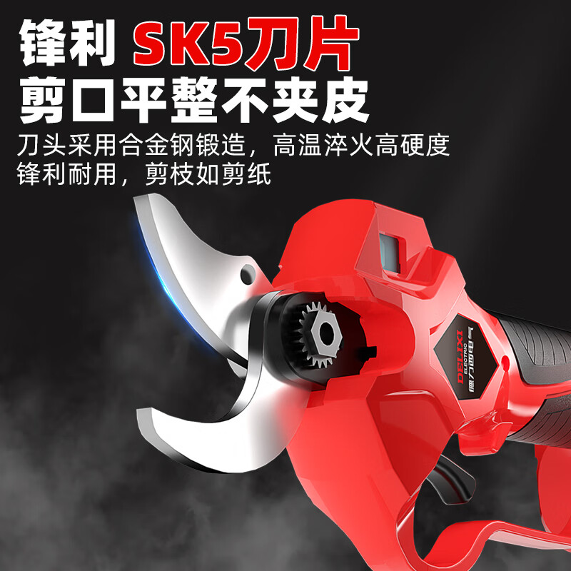 DELIXI Electric Electric Scissors Rechargeable Electric Scissors Fruit Tree Pruning Branch Pruning Shears Electric Pruning Artifact Brushless Upgraded Model 2.0Ah Two Electric