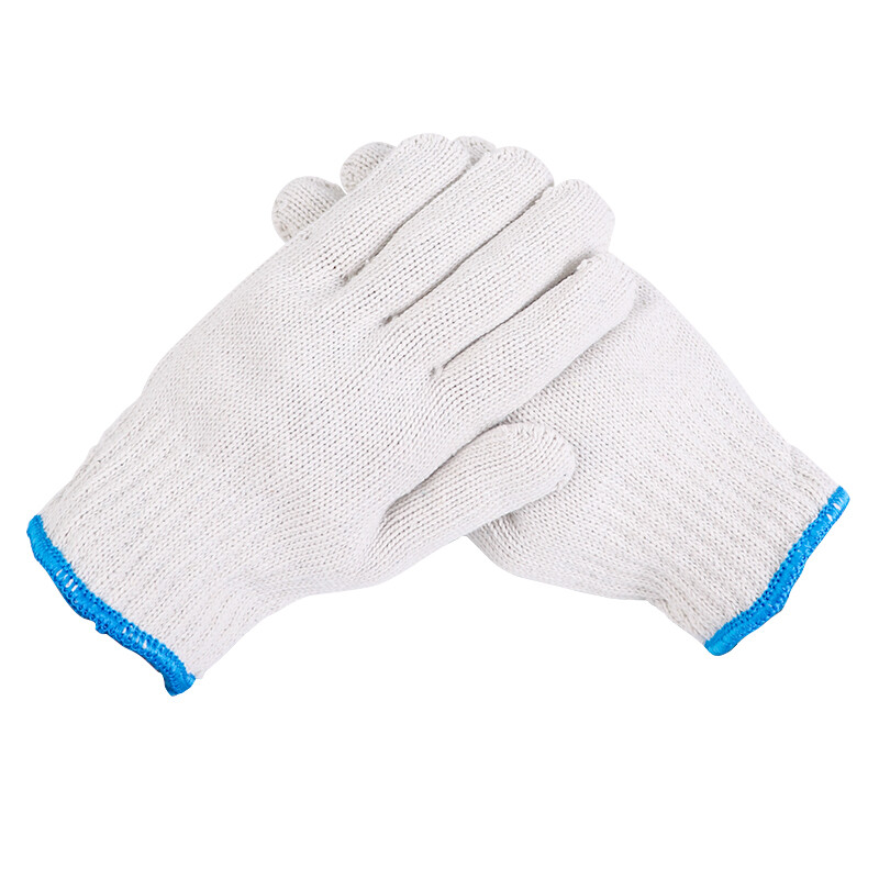 Baige Labor Protection Cotton Gloves Spun Encrypted Cotton Wear-Resistant Construction Site Work Protective Gloves 700g 12 Pairs CW566565