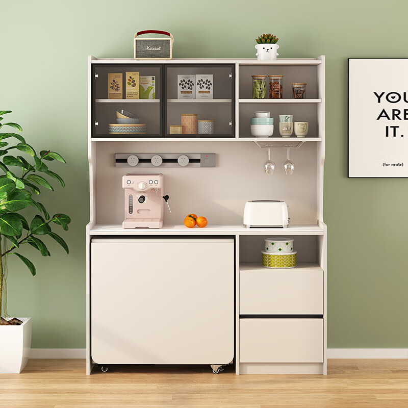 Xuepeng (Xuepeng) simple and light luxury folding dining table with dining table and chairs sideboard multi-functional all-in-one small apartment restaurant wall cabinet style 2 1150*400*1800