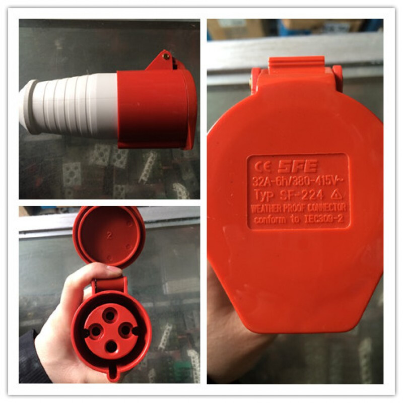 Electrical industrial plug and socket connector 380V 4-core 32A TYP SF-024/124/224 4-core 32A socket SF-124