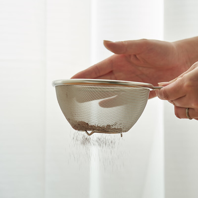 Siyue Mini 304 stainless steel drain basket with handle, fruit and vegetable basin, leaky bowl, mesh basket, rice cleaning artifact, 2-piece set, size S (basin + encrypted mesh basket)