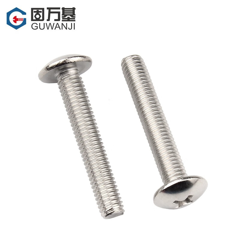 Guwanji 304 stainless steel cross large flat head screws cross recessed round head machine wire large umbrella head screws mushroom head bolts M4*10 50 pieces