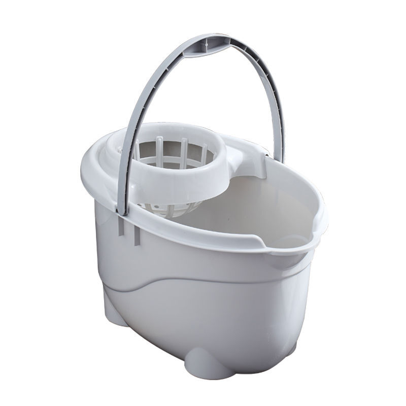 Plastic old-fashioned mop bucket rotating wringing water single bucket manual squeezing bucket hand-pressed mop bucket mop bucket ordinary green (one bucket and one wringer)