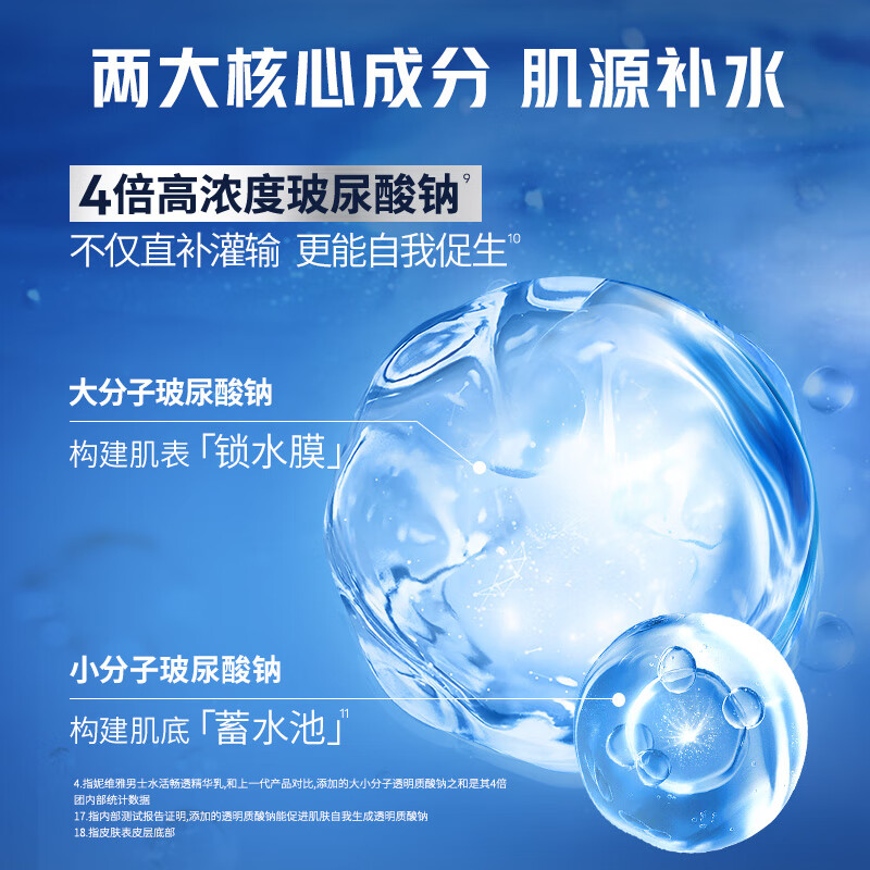 NIVEA Men's Hydrating and Moisturizing Skin Care Products Aqua Moisturizing Essence Milk Double Small Blue Tubes as a New Year's Gift for Your Boyfriend