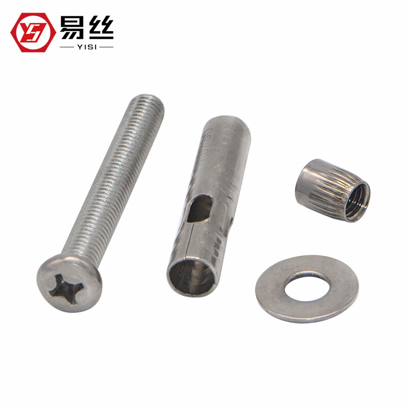 304 stainless steel round head cross expansion screw with gasket, extended built-in expansion bolt to fix the explosion screw tube M6M8 M6*50
