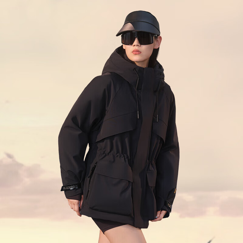 Govan style shell 4.0 five-point luxury outdoor goose down jacket Yang Mi's same style women's short down jacket black L