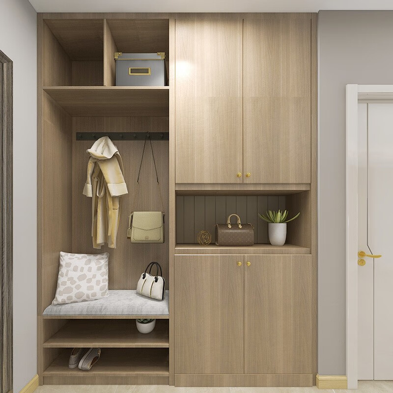 TUBAO whole house customized craftsmanship series multi-layer board environmentally friendly multi-functional combination cloakroom custom made craftsmanship series solid wood particle board/