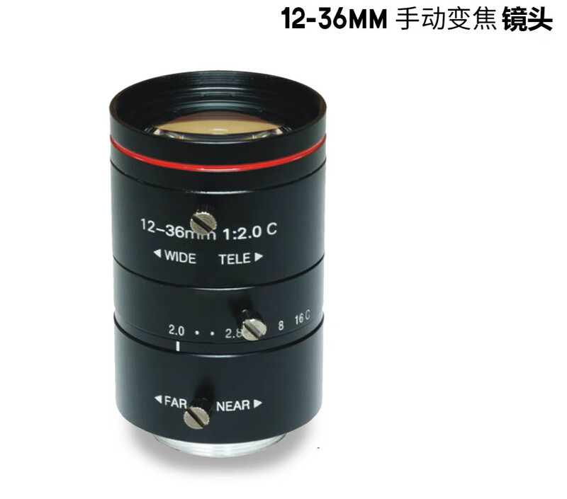 Manual zoom machine vision industrial camera lens C-mount 2/31/2-inch FA telephoto C-mount lens 4-12mm2mp 1/2 C-mount 5-12mm6mp 1/1.8 C-mount
