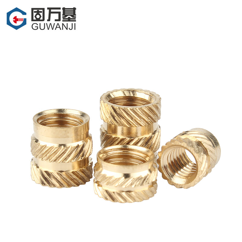Guwanji injection molded hot-melt copper nut M2M3 through hole knurled nut soil eight-character embedded copper insert copper flower mother national standard M4x5x6 20 pieces