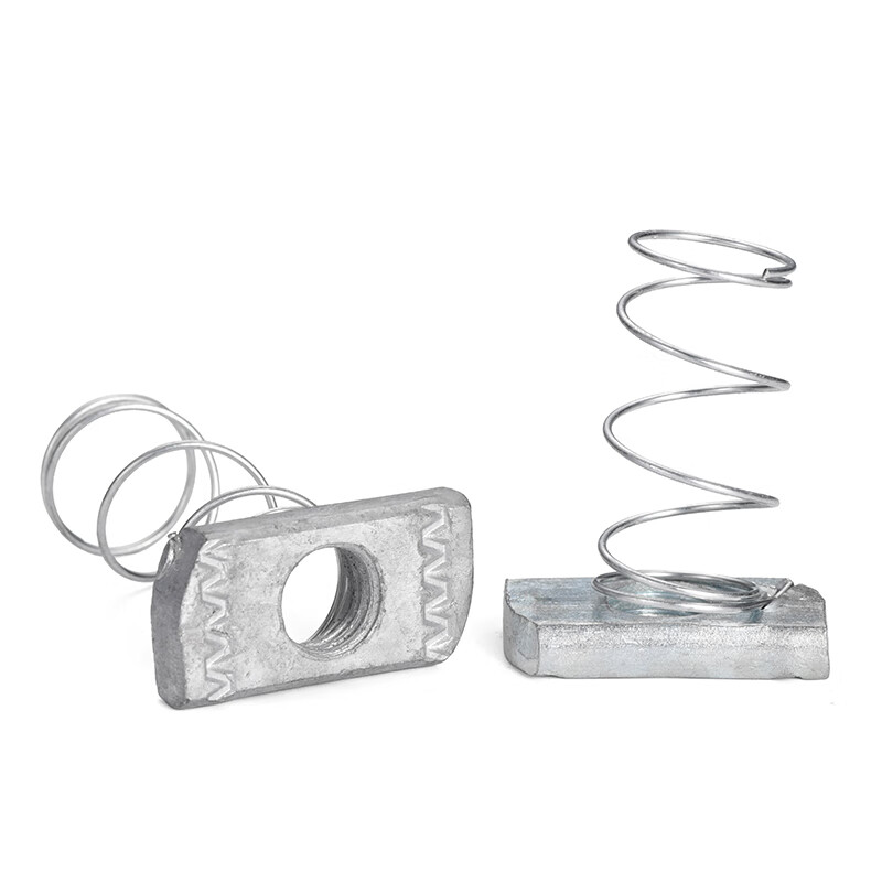 JINGGONG galvanized spring nut C-shaped steel accessories rectangular square iron with spring spring nut M6M8M10M12 galvanized M10*8 (10 pieces)