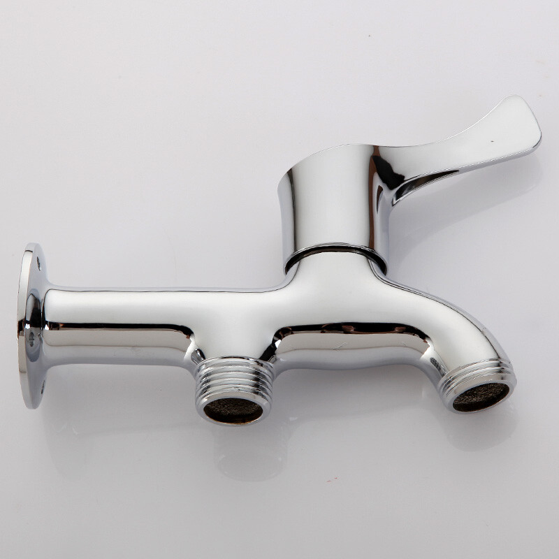 A beautiful wall-mounted faucet, surface-mounted faucet with fixed wall base, 4-point mop pool washing machine, all-copper foot connector accessories, A2 style, surface-mounted faucet with base (anti-splash mouth)