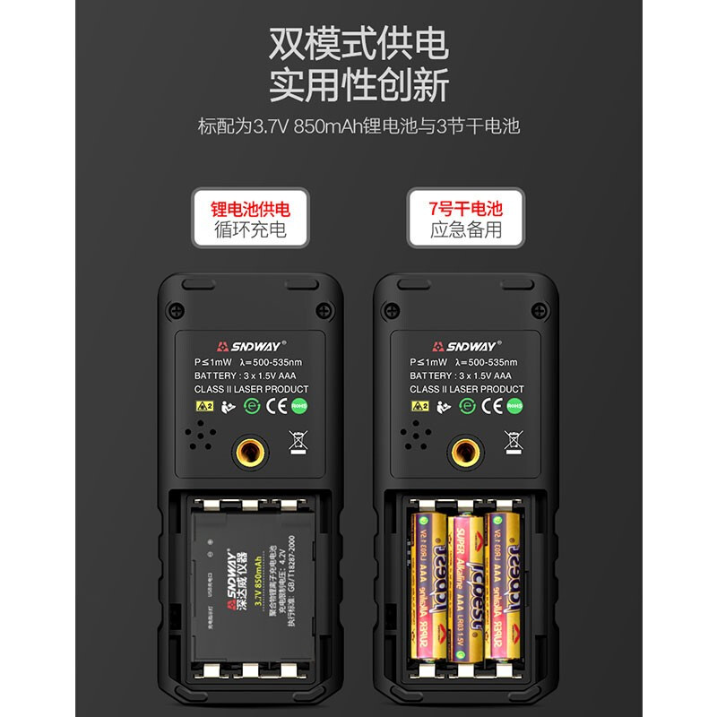 SNDWAY green light laser distance meter outdoor outdoor distance meter infrared electronic ruler high-precision outdoor room measuring instrument SW-100G 100 meters green light voice + dual power supply