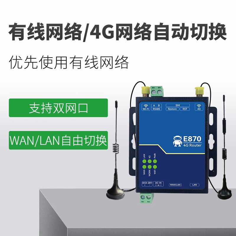 Ebyte wireless router full Netcom 4G to Ethernet 4G to WiFi QOS flow control management WPS one-click Internet access comes with antenna E870-RIR02+2A power supply +4G card