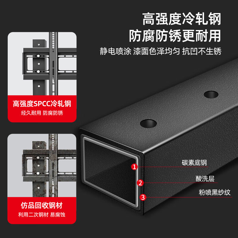 Yunjia 37-80-inch LCD TV floor stand display integrated cart floor display stand suitable for Hisense Xiaomi TCL Sony 42-80 inches load-bearing 360 pounds