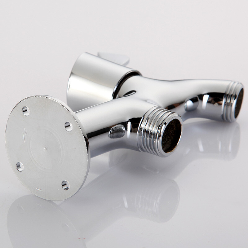 A beautiful wall-mounted faucet, surface-mounted faucet with fixed wall base, 4-point mop pool washing machine, all-copper foot connector accessories, A2 style, surface-mounted faucet with base (anti-splash mouth)