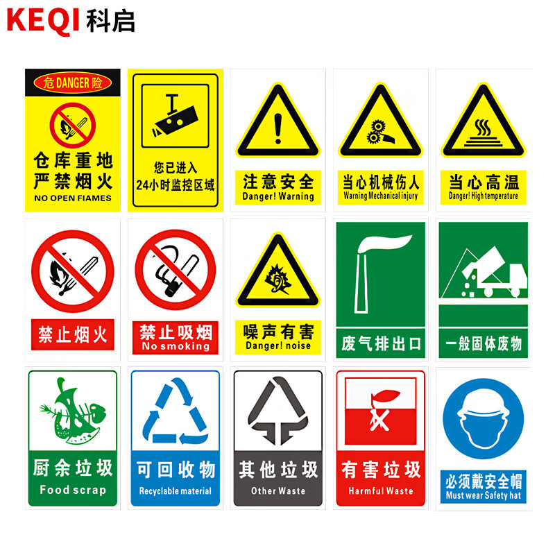 Keqi safety signage warning warning sign prompt sign fire label sticker construction site construction slogan system safety production sign warehouse no smoking sign customization