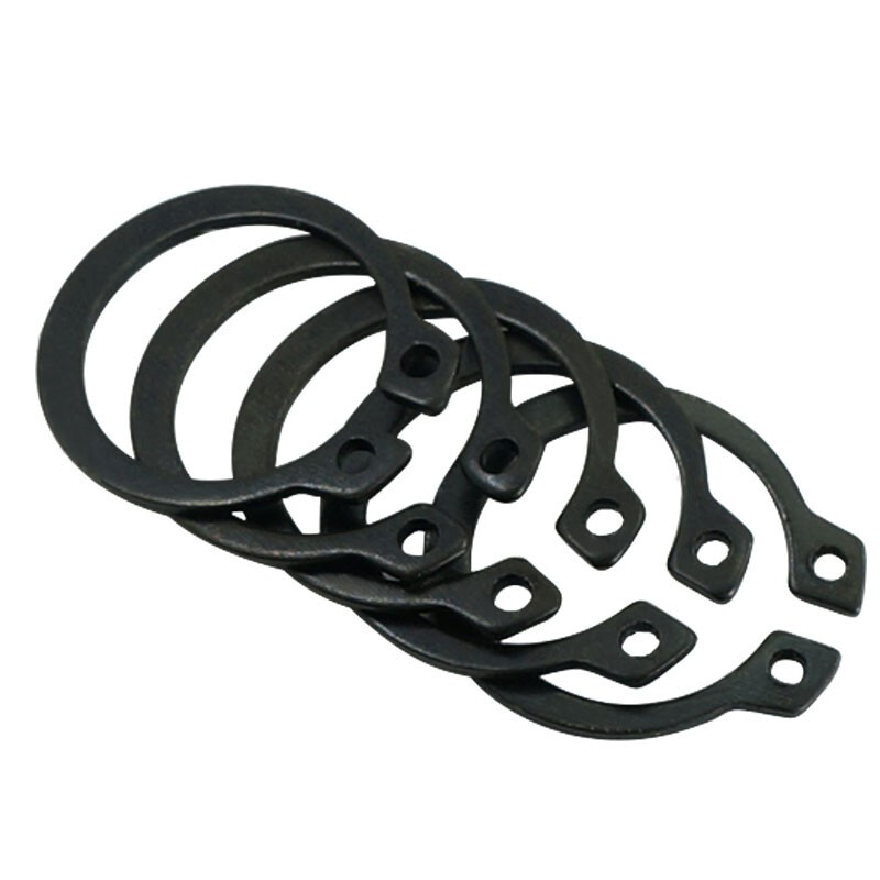 Lu Huichang 304 stainless steel shaft retaining ring C-type black elastic snap ring boxed external circlip spring shaft snap hole E-type card set plastic box set fifteen grids (black external card)