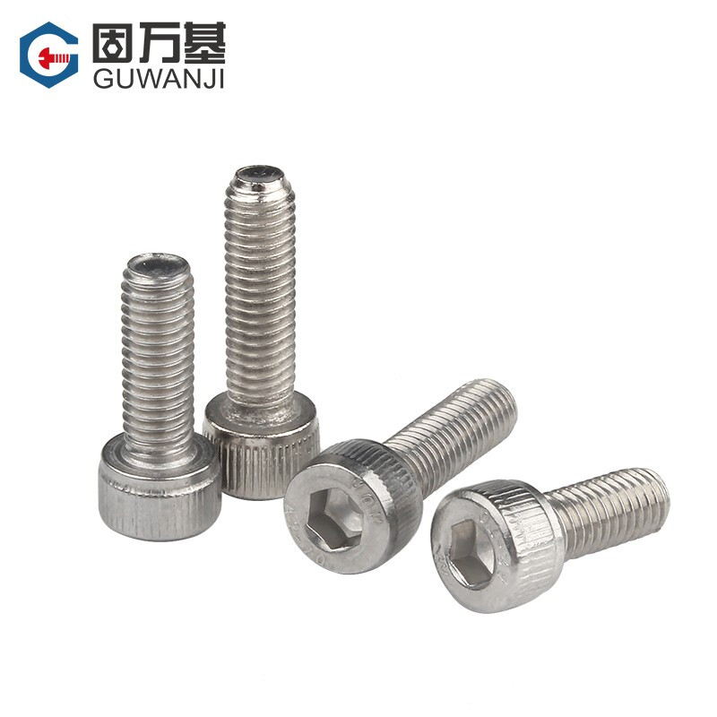 GUWANJI hexagon socket screws 304 stainless steel hexagon socket bolts cup head screws cylindrical head screws national standard fasteners M4*12 50 pieces
