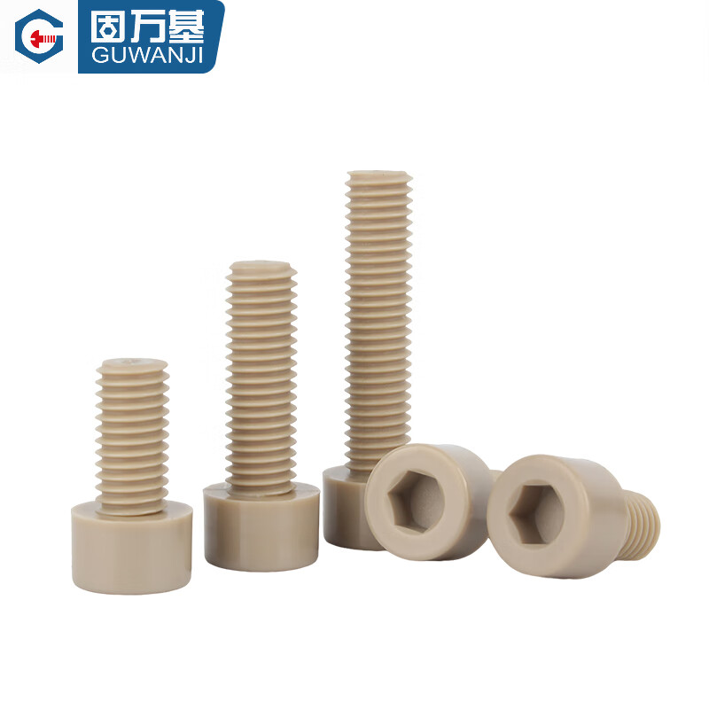 Guwanji PEEK high temperature resistant acid and alkali resistant insulating resin high strength plastic cylindrical head hexagonal screws cup head bolts M3x16 2 pieces