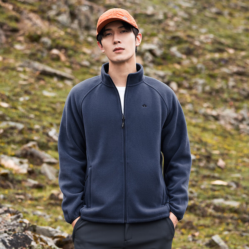 Pathfinder fleece jacket for men in autumn and winter, polar fleece jacket, thickened stand-up collar, outdoor sports hiking warm clothing
