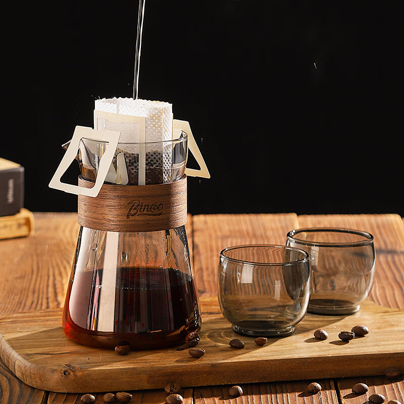 Bincoo coffee sharing pot hand-brewed coffee set glass pot Japanese hanging ear coffee cup cold brew pot tasting cup