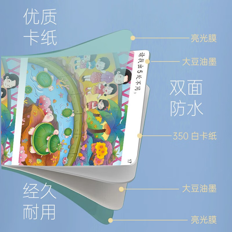 Find the Difference, children's concentration and whole-brain thinking game training cards, a total of 6 volumes, improve concentration, imagination, observation, logical reasoning ability and intelligence development game book