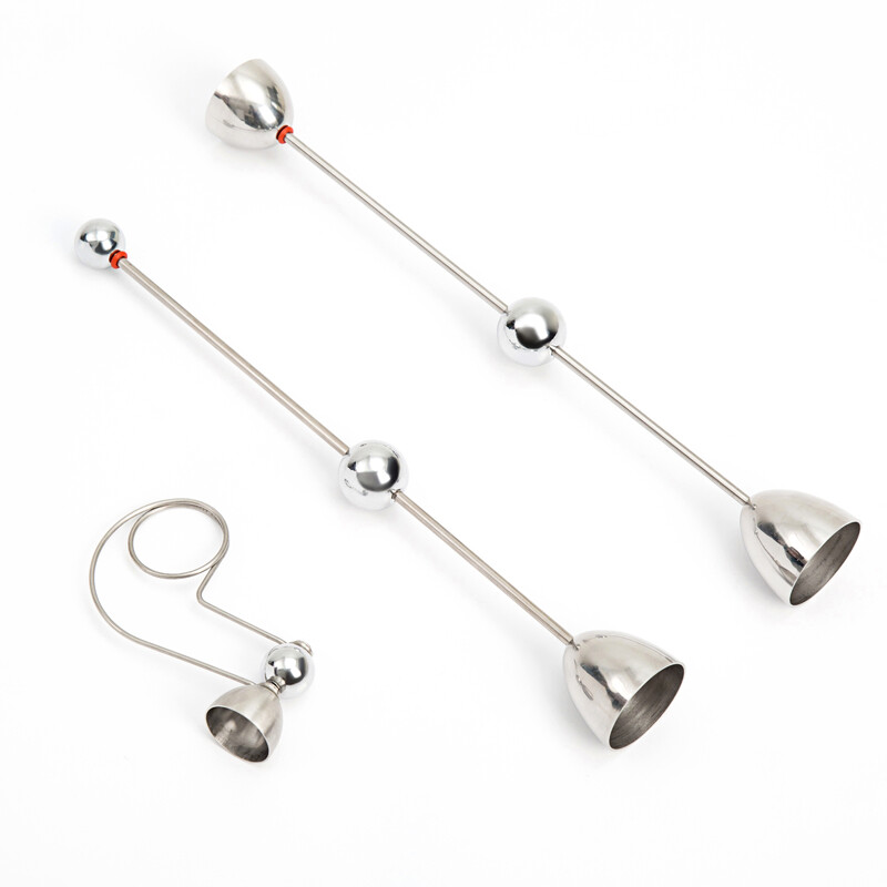 Canzhi stainless steel metering ball egg opener egg shell opener eggshell cutter small diameter glutinous rice egg knife Canzhi double-head model (diameter 32+36mm) with egg tray