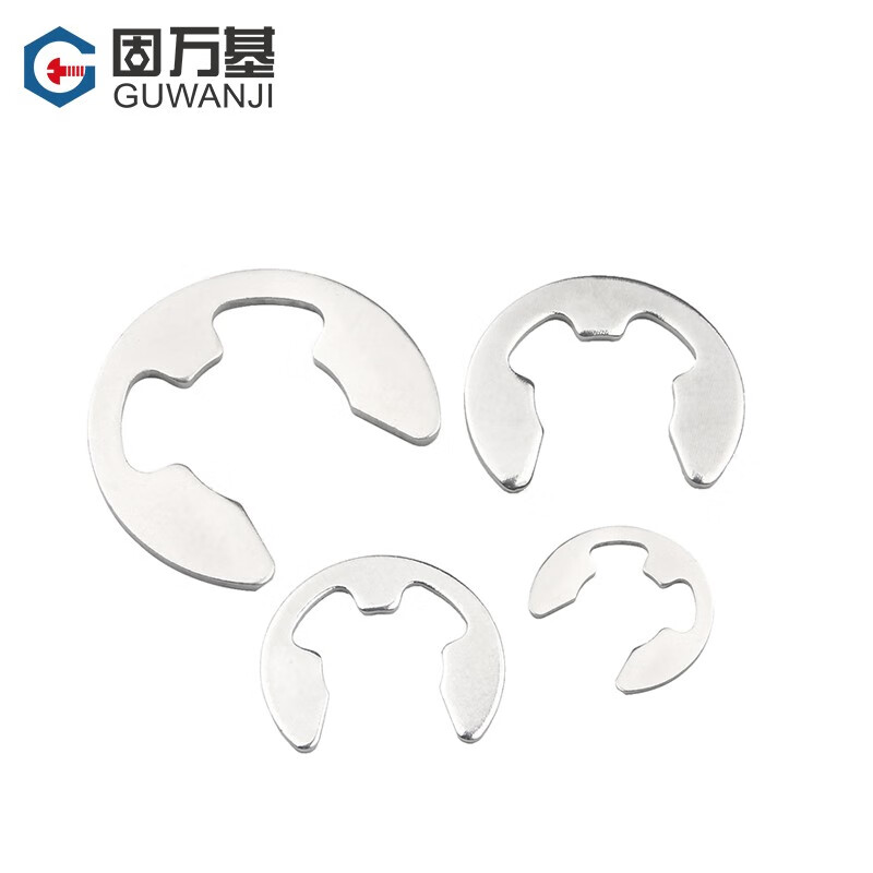 Guwanji 304 stainless steel open E-type snap ring retaining ring shaft E-ring snap retaining ring snap ring national standard fastener collection M4 200 pieces 304 material