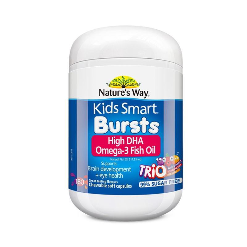 Nature's Way children's dha infant cod liver oil bursting pills student dha three-color fruity flavor 180 capsules/bottle 12 months +