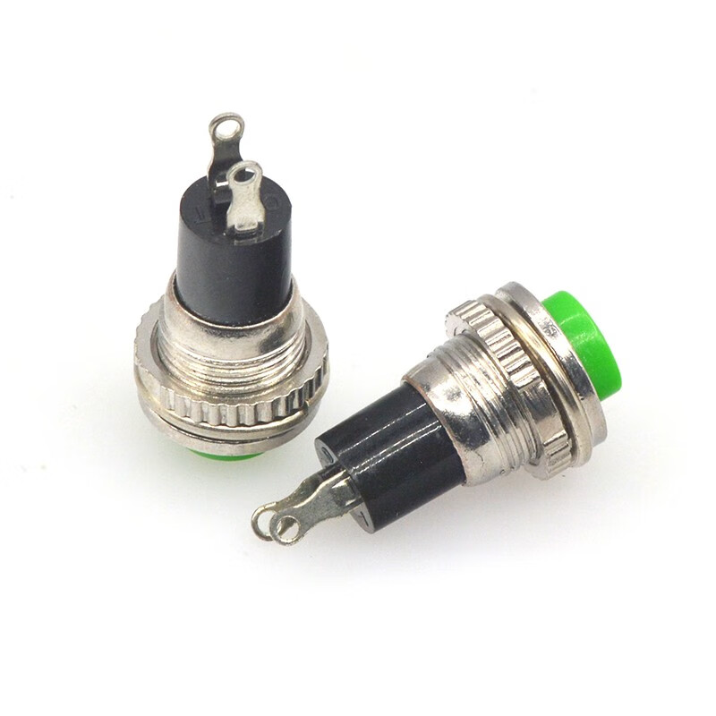 TaoTimeClub power switch self-reset button DS-316 10MM red and green upper wire lock-free switch lock-free switch 10MM red (2 pieces)