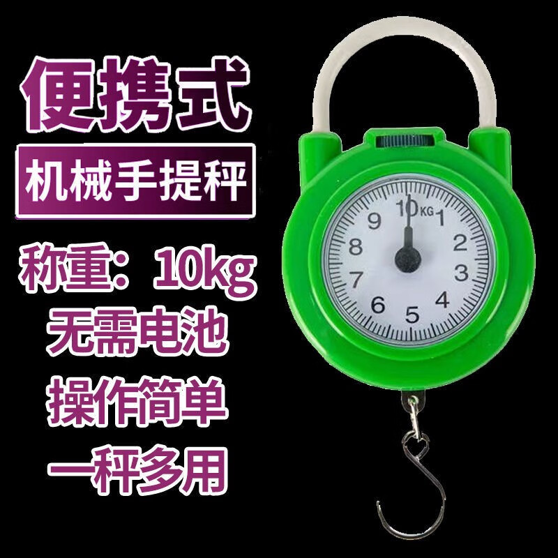 Yongcai Spring Scale Portable High-Precision Household Mechanical Weighing 10kg Mini Electronic Scale Luggage Express Kitchen Spring Scale - Blue + 1 Pack