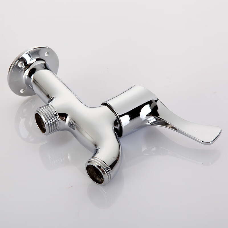 A beautiful wall-mounted faucet, surface-mounted faucet with fixed wall base, 4-point mop pool washing machine, all-copper foot connector accessories, A2 style, surface-mounted faucet with base (anti-splash mouth)