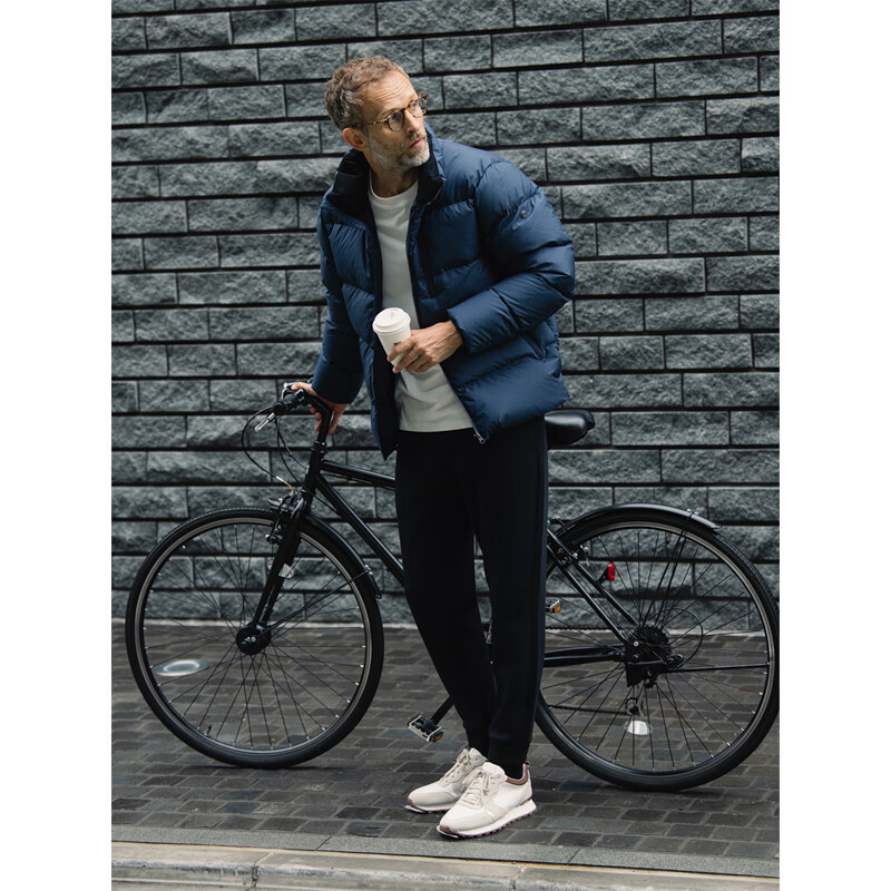 CARE OF LORD Bal Series Winter Men's Thickened Stand Collar White Goose Down Short Bread Jacket Down Jacket 9575 Navy Blue L