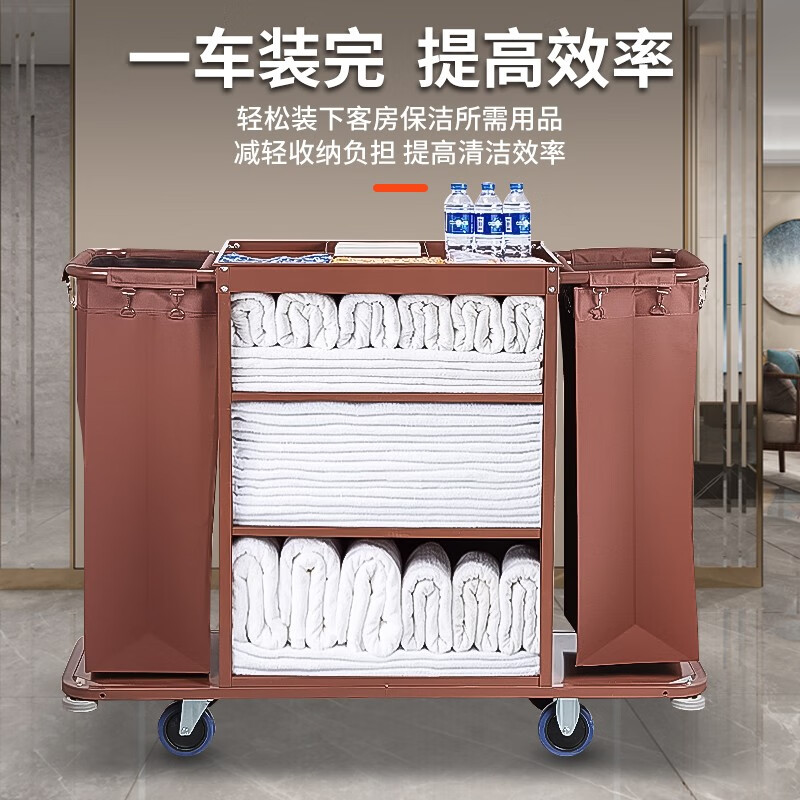 ASCARI linen cart hotel room multi-function hand push linen cart cleaning cart bag room hygiene service cart regular 4-inch unilateral cart ordinary wheel Figure 2